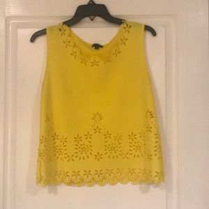Yellow Perforated Crop Tank